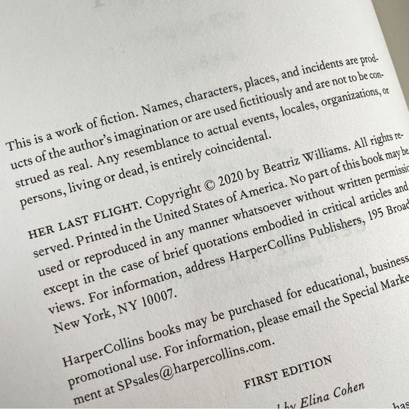 BOOK, NOVEL, “Her Last Flight”, Beatriz Williams, NYT Bestselling Author… - Picture 3 of 13